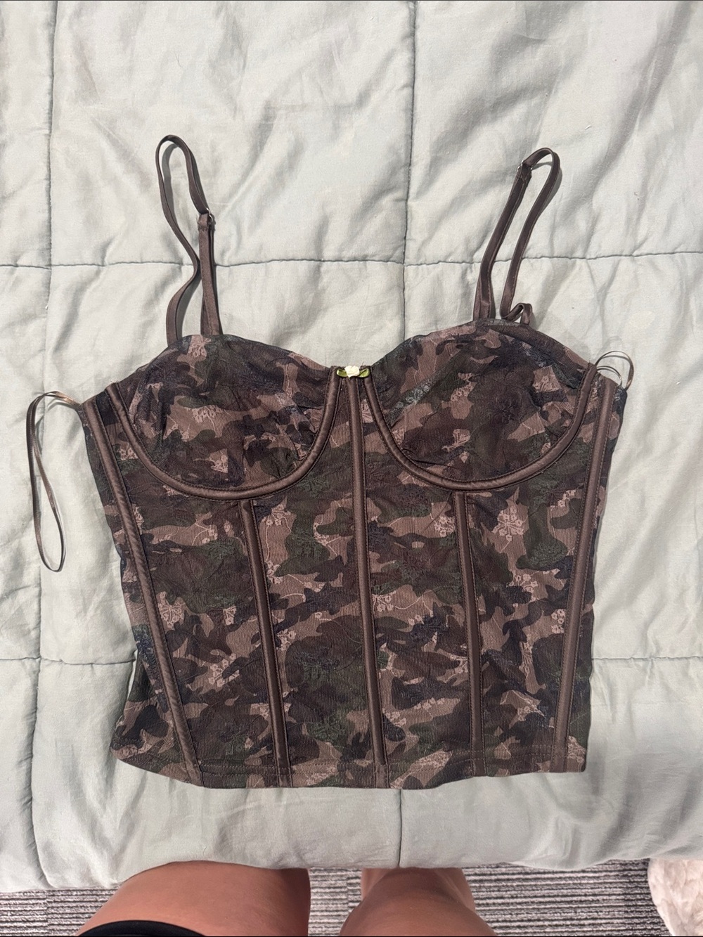 Women's Olive Camo Bustier Camisole